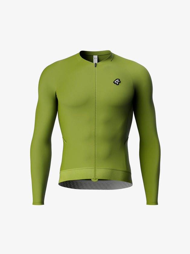 Azure Flow grass green men long sleeve cycling jersey