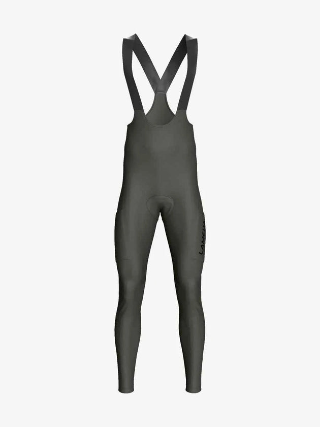 Drift Men's Thermal Fleeced Bib Tights - Gray