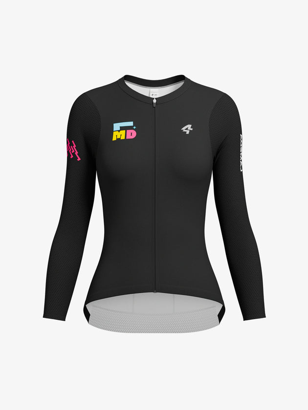 Enchanting women long sleeve cycling jersey black