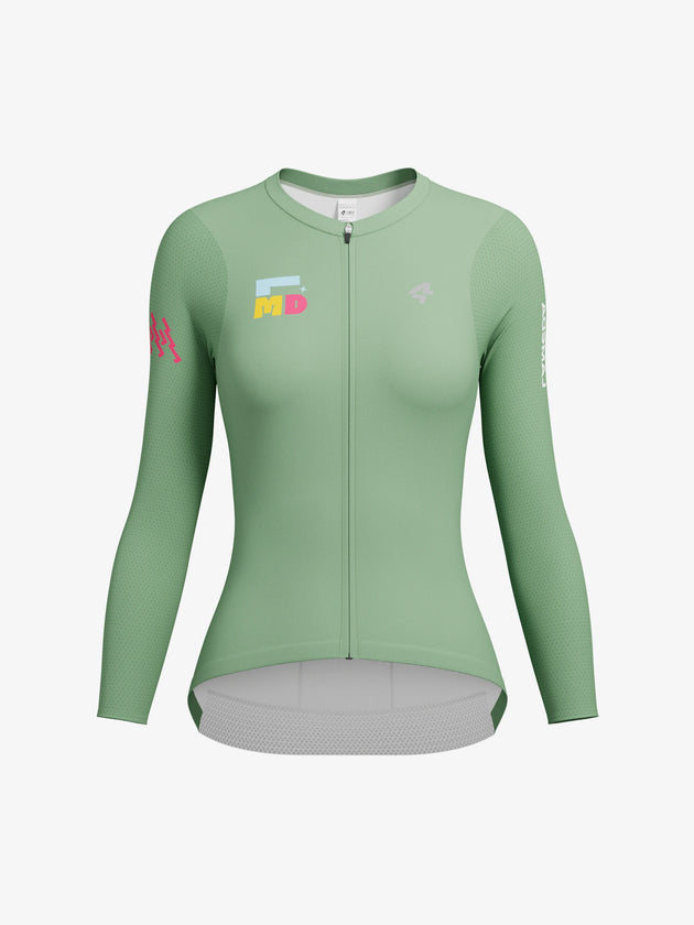 Enchanting women long sleeve cycling jersey green