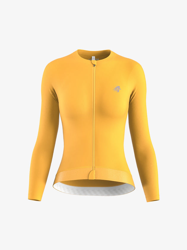 ethereal women long sleeve cycling jersey yellow
