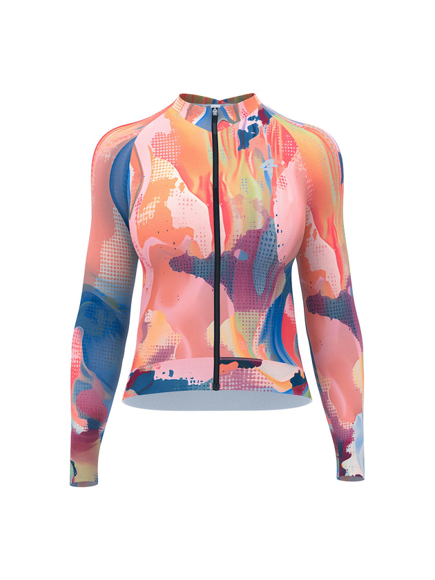 Hue Women Cycling Jersey Long Sleeve - Smoky Pink