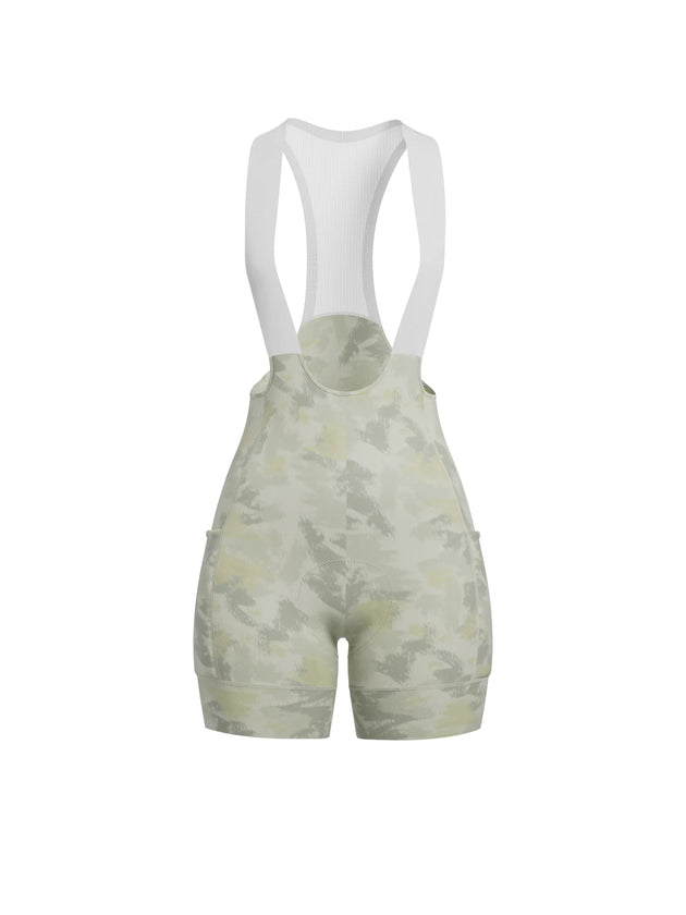 Floral Woman Cycling Bib Shorts - Aquatic Yellow