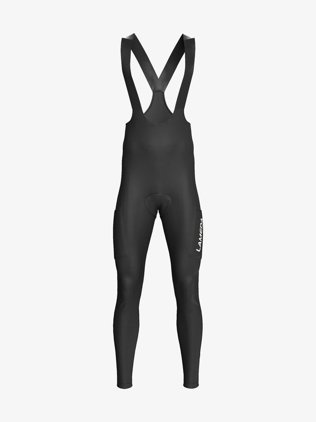 Drift Men's Thermal Fleeced Bib Tights - Black
