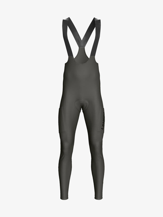Drift Men's Thermal Fleeced Bib Tights - Gray