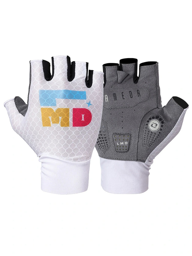 LMD white bike gloves