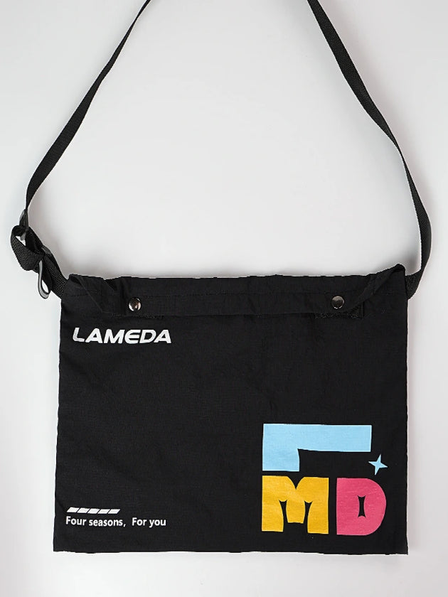 LMD black messenger bag