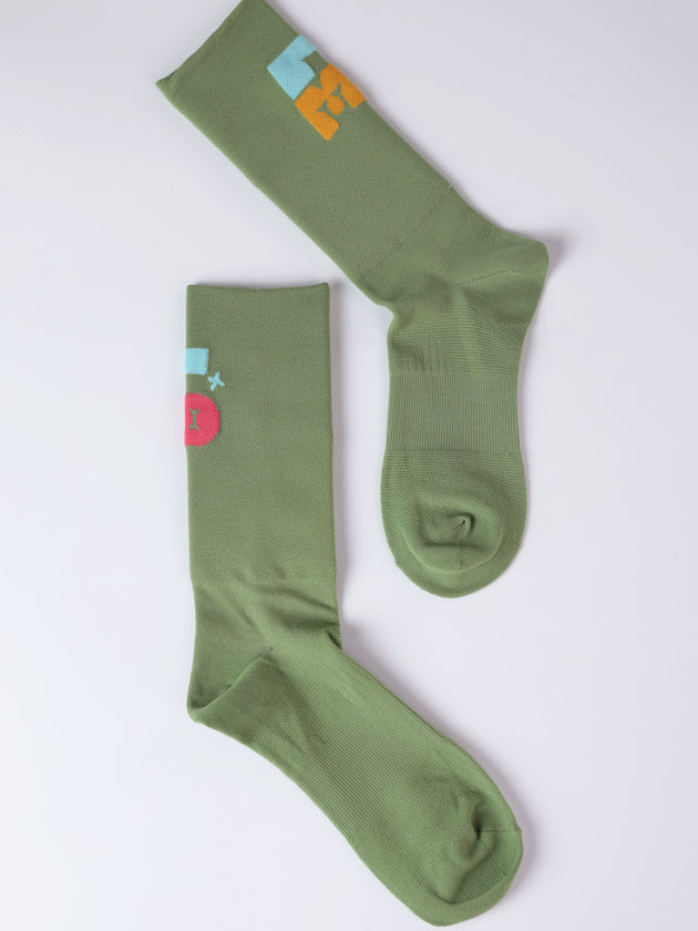 LMD green unisex sports socks
