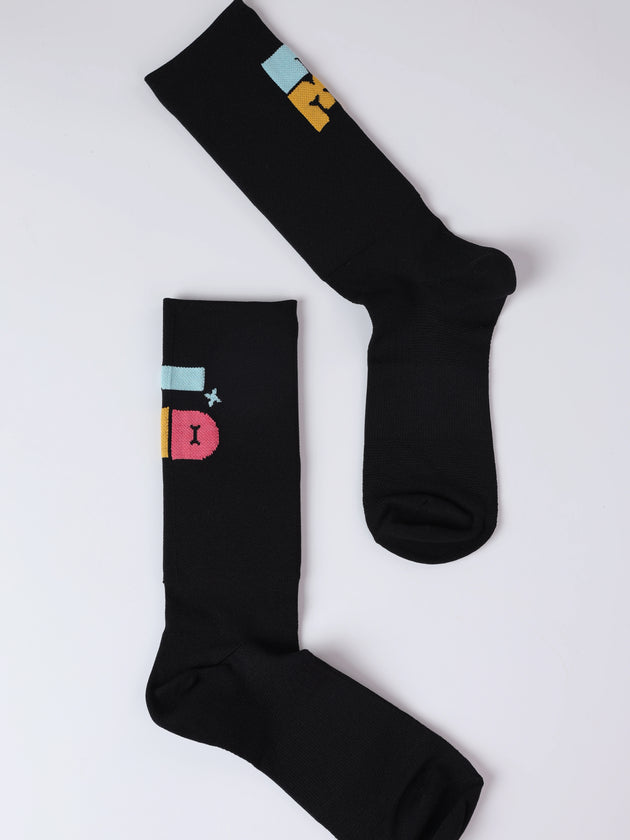 LMD black unisex sports socks
