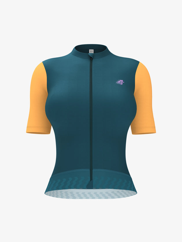 Melody teal blend women short sleeve cycling jersey