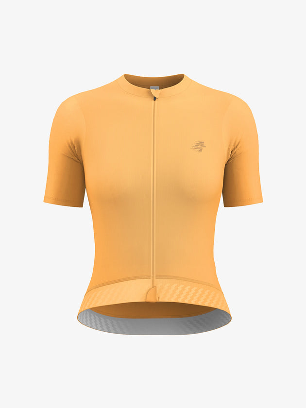 Melody banana yellow short sleeve cycling jersey for women