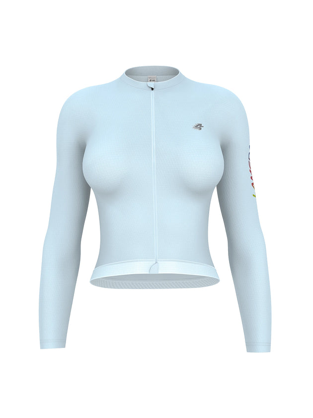 Quill Women Cycling Jersey Long Sleeve - Sky-Blue