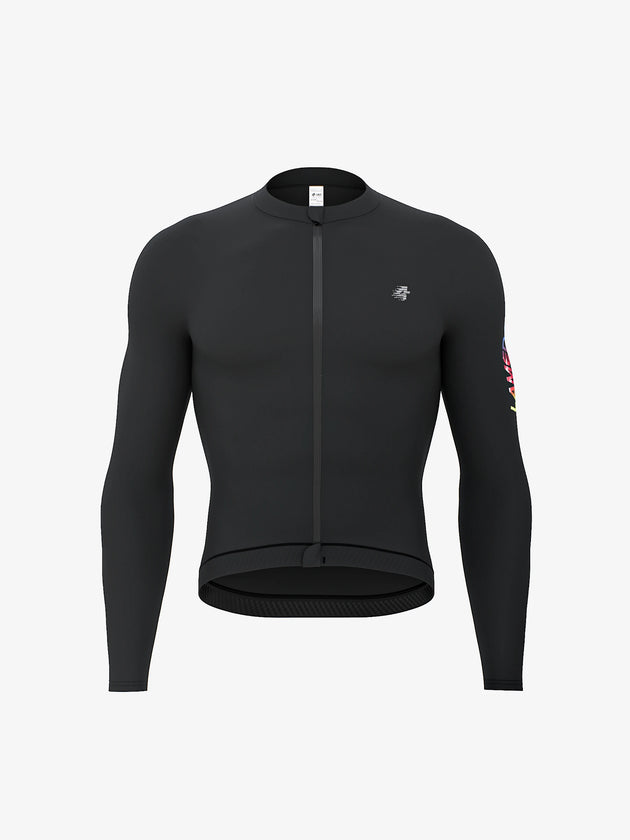 realm black long sleeve cycling jersey for men