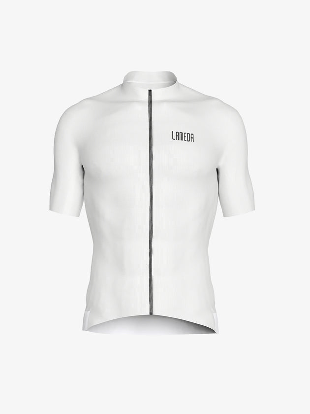 silver men cycling jersey white