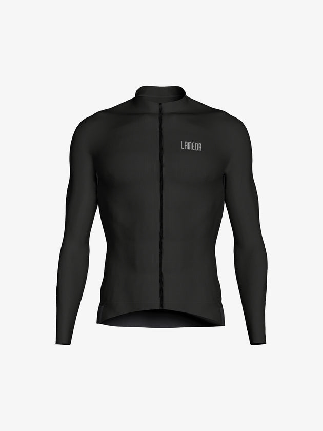 silver men long sleeve cycling jersey black