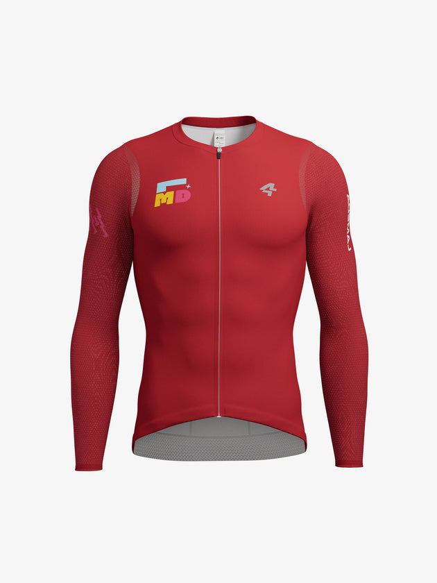 Sparkle long sleeve men cycling jersey red