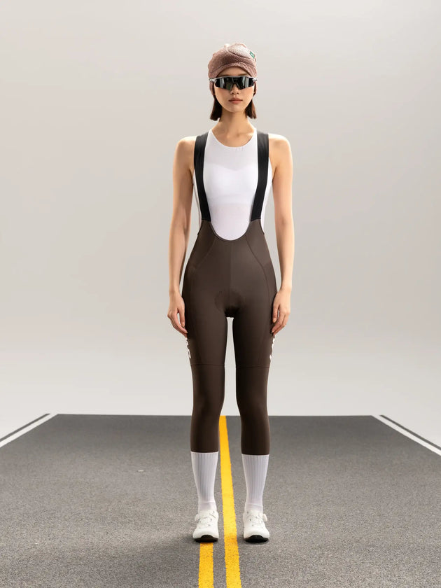 Lameda 21st Anniv. Special Thermal Fleeced Women's Bib Tights - Khaki