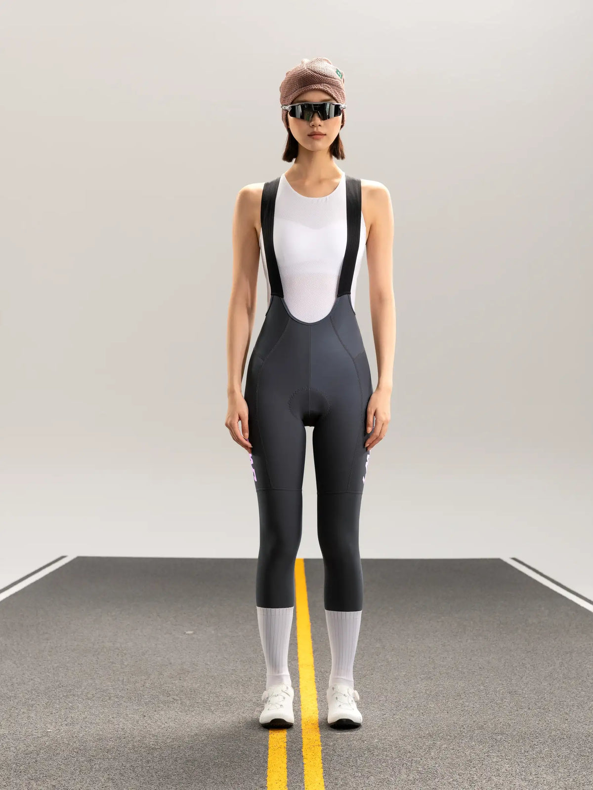 Lameda 21st Anniv. Special Thermal Fleeced Women's Bib Tights - Gray