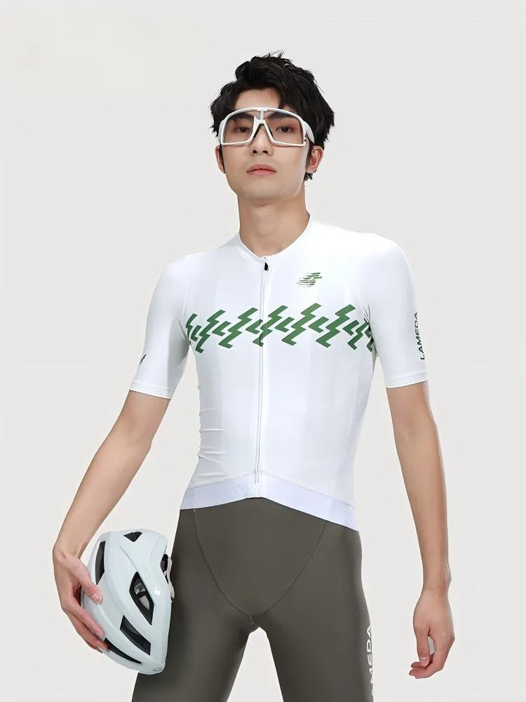 Verde Maglia da ciclismo uomo - Fulmine nelle nuvole