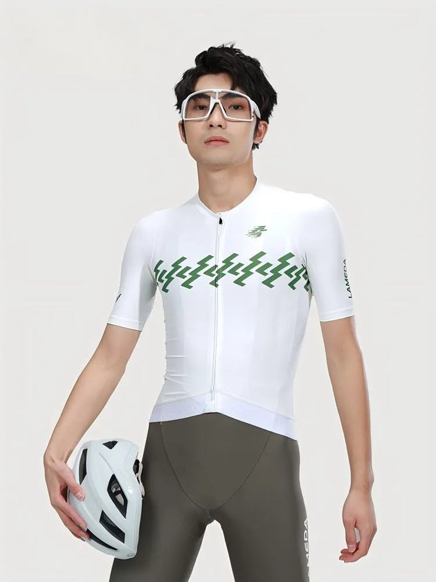 Verde Maillot de cyclisme pour homme - Éclair nuageux