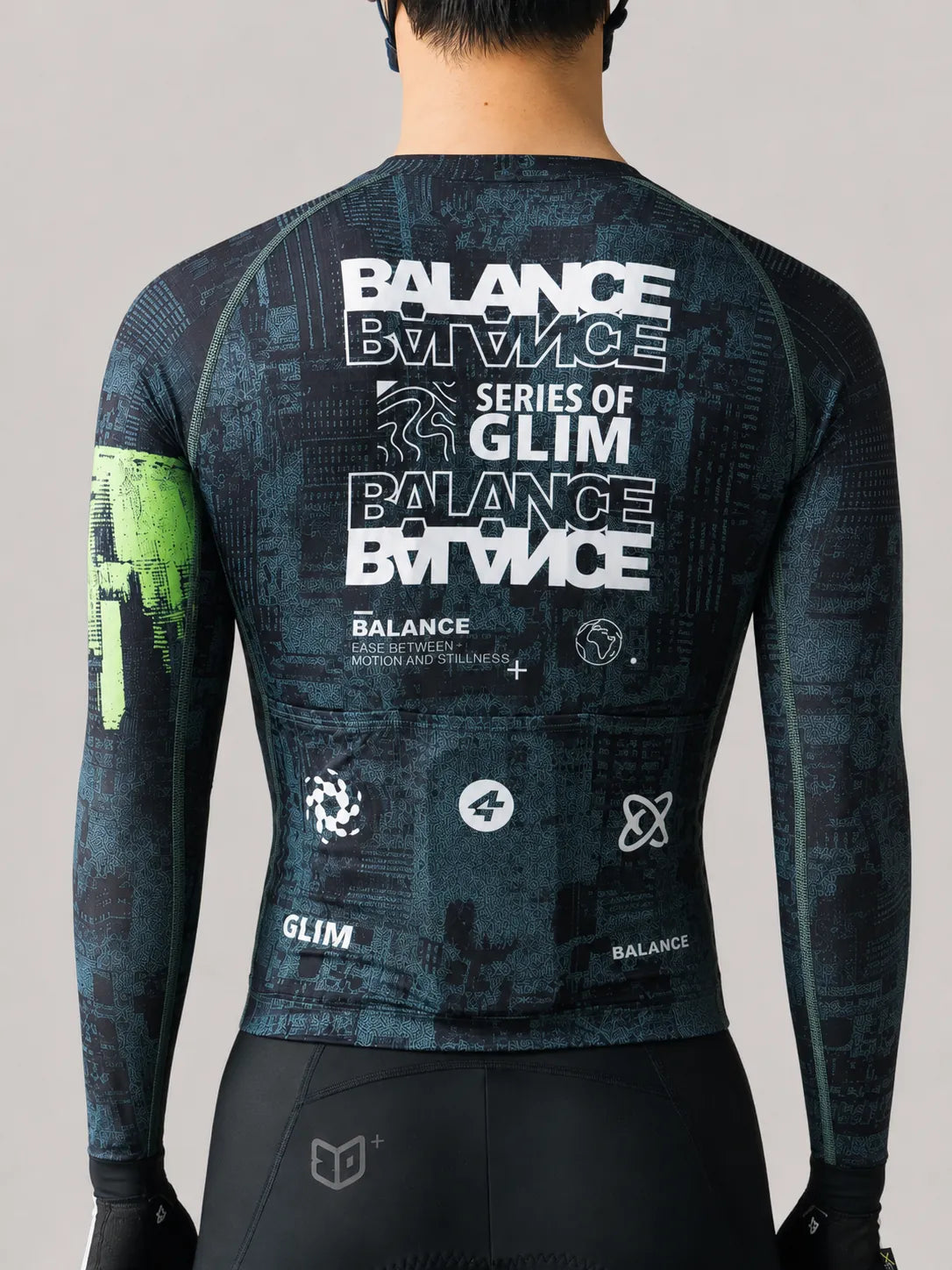 Glimscape Mens Cycling Jersey LS - Black