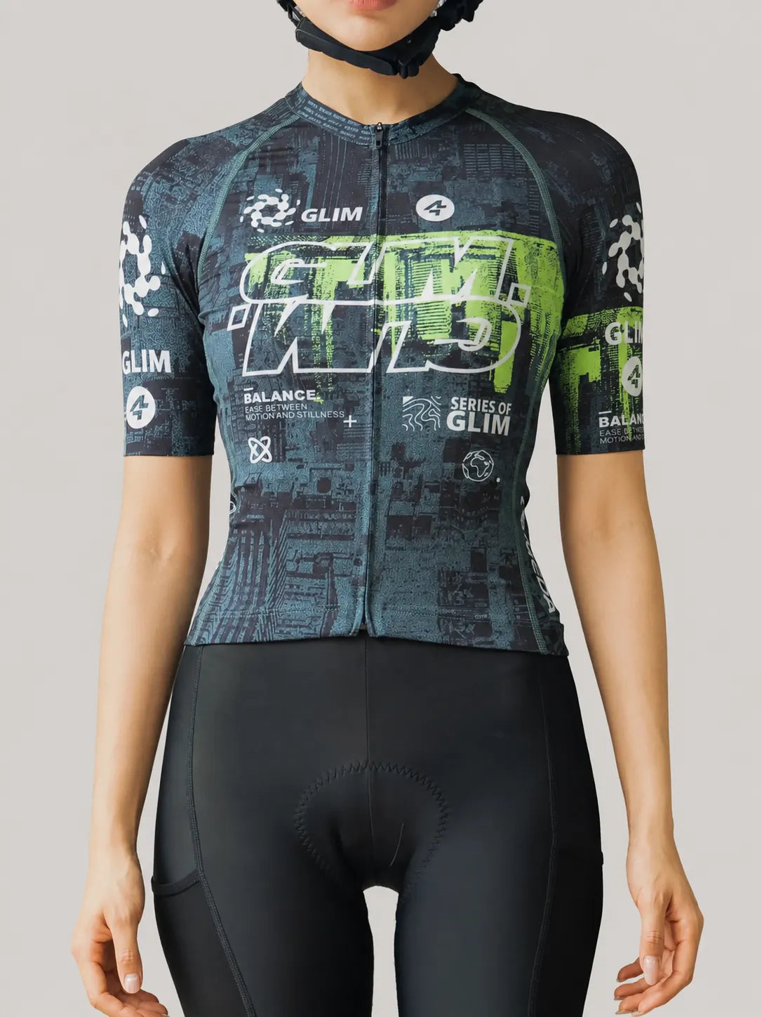 Glimscape Unisex Cycling Jersey - Black