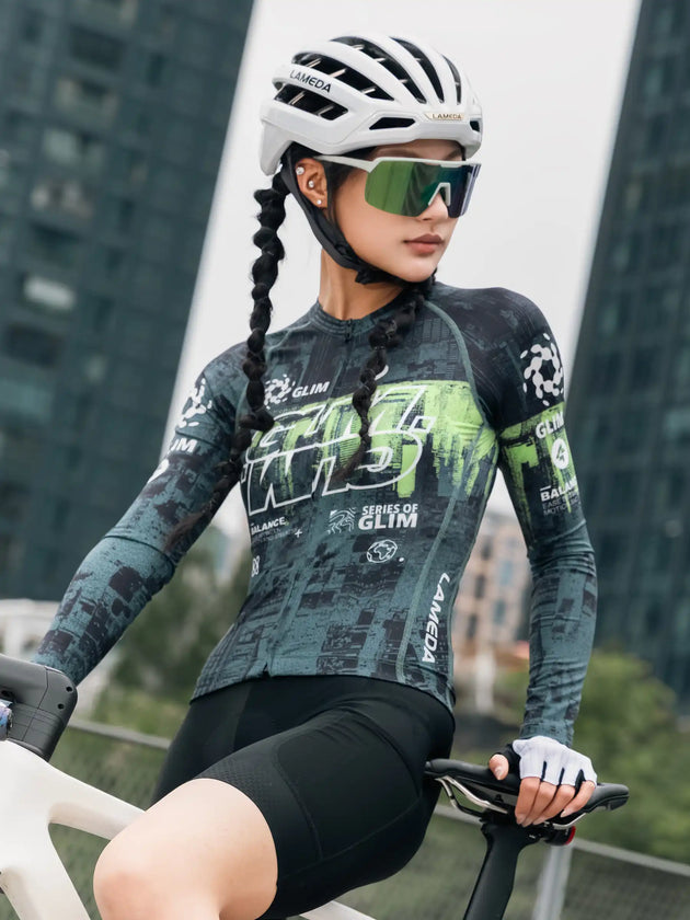 Glimscape Unisex Cycling Jersey LS - Black