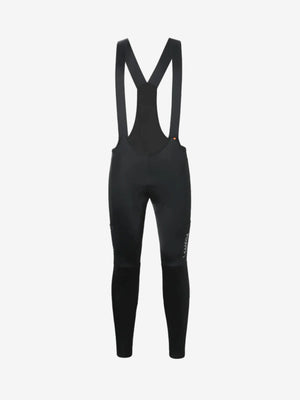 Black lameda mens cycling bib tights with elastic interface and sleek form fitting design featuring subtle brand logo