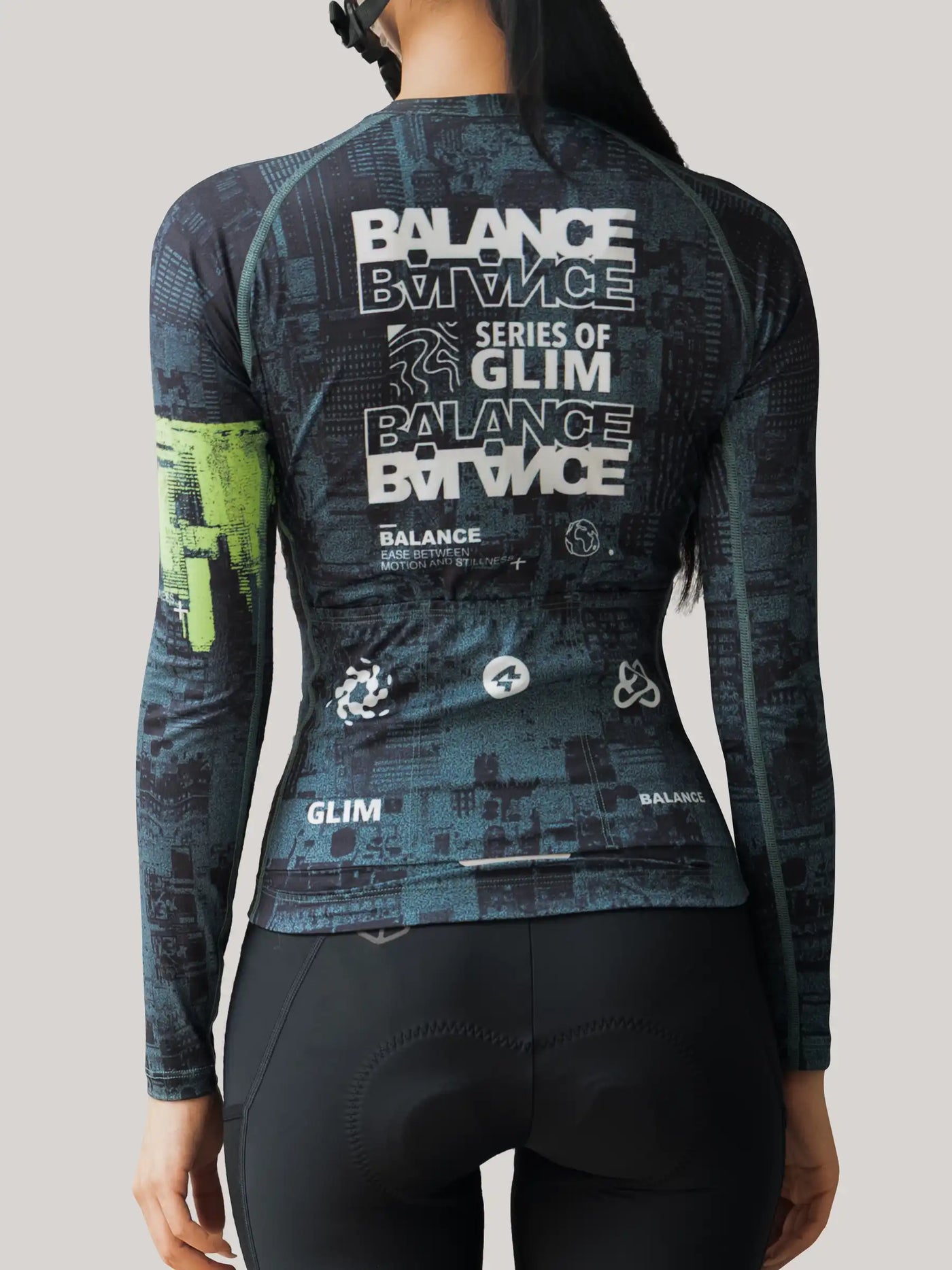 Glimscape Unisex Cycling Jersey LS - Black