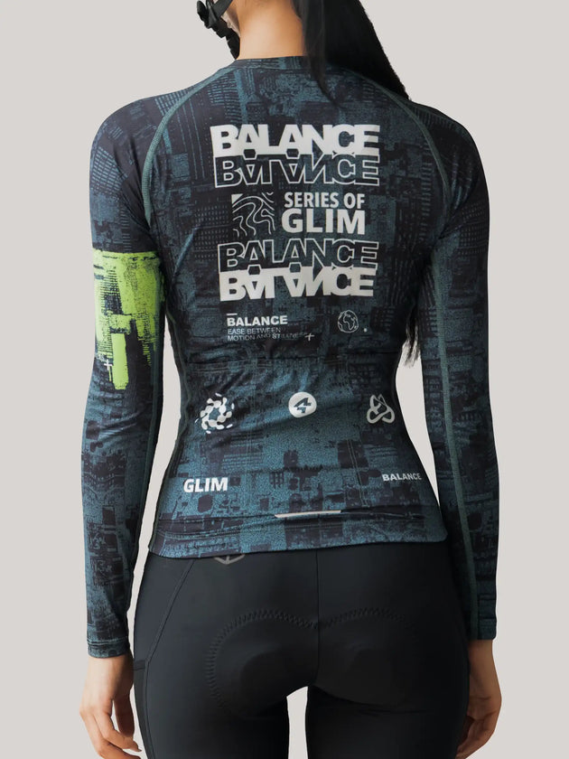 Glimscape Unisex Cycling Jersey LS - Black
