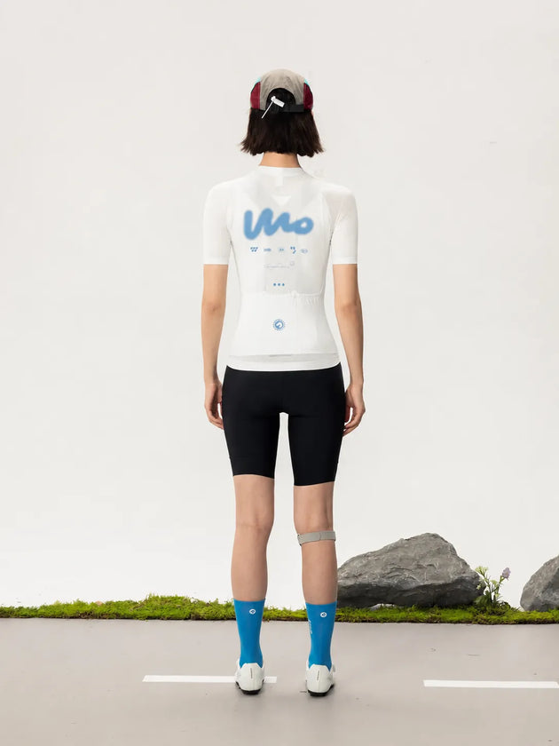 Wow Unisex Cycling Jersey - White