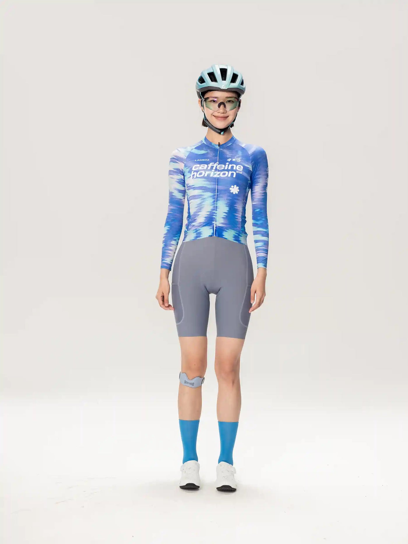 Caffeine Unisex Cycling Jersey LS - Blue