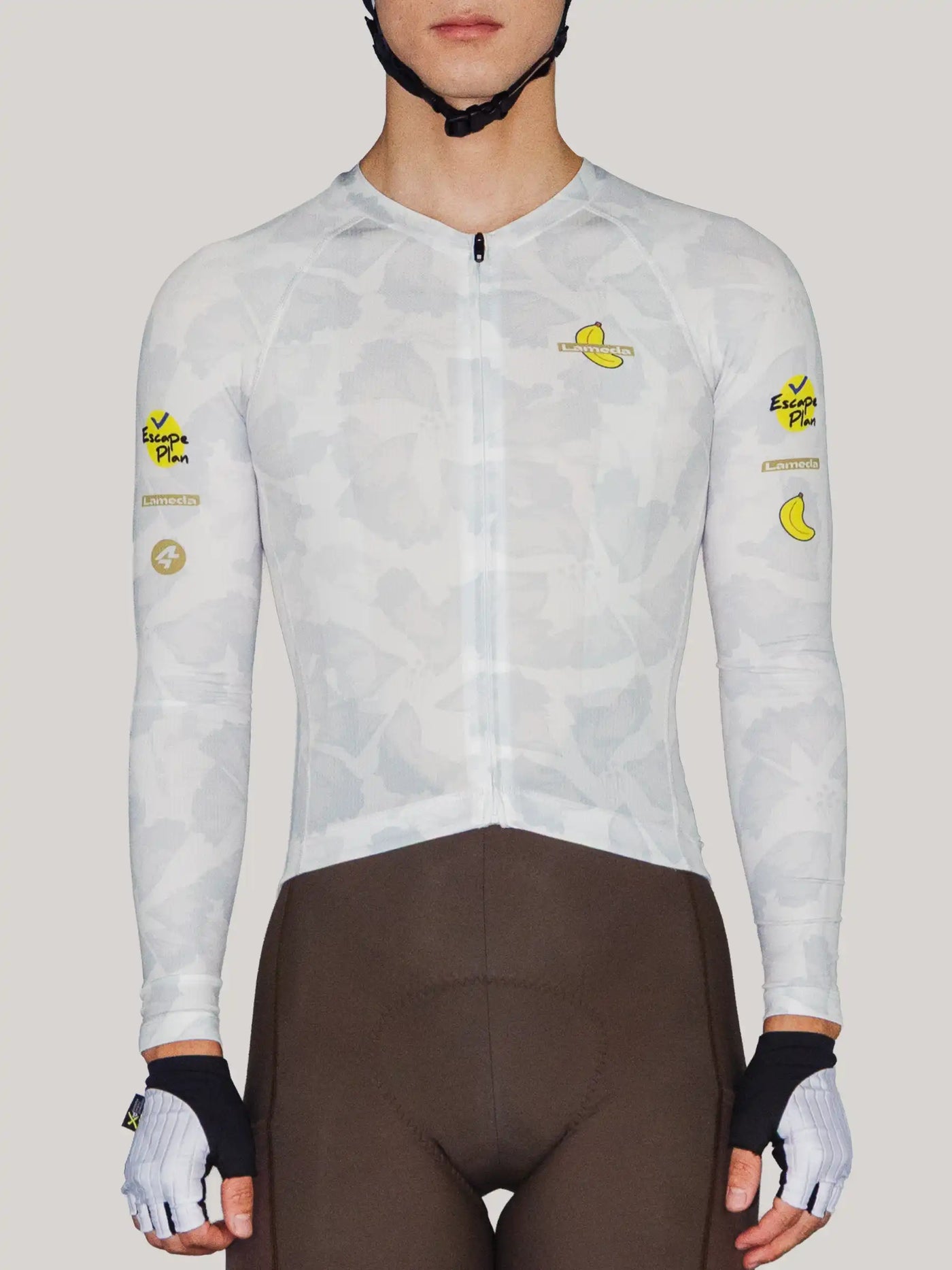 Glimscape Mens Cycling Jersey LS - White