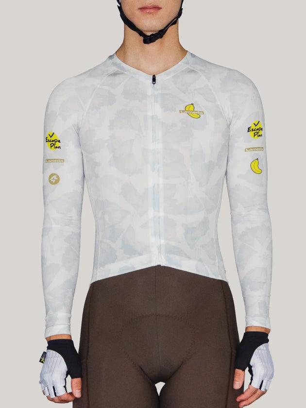 Glimscape Mens Cycling Jersey LS - White