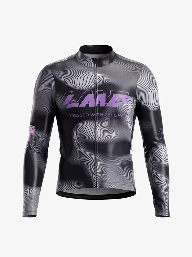 Phantom Men's Thermal Fleece Cycling Jersey - Smoky Purple
