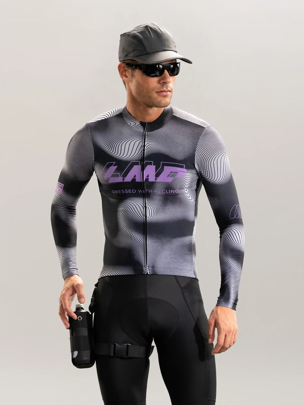 Phantom Men's Thermal Fleece Cycling Jersey - Smoky Purple
