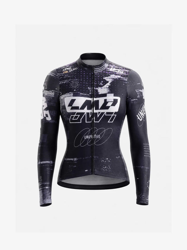 Phantom Women's Thermal Fleece Cycling Jersey - Violet Obsidian