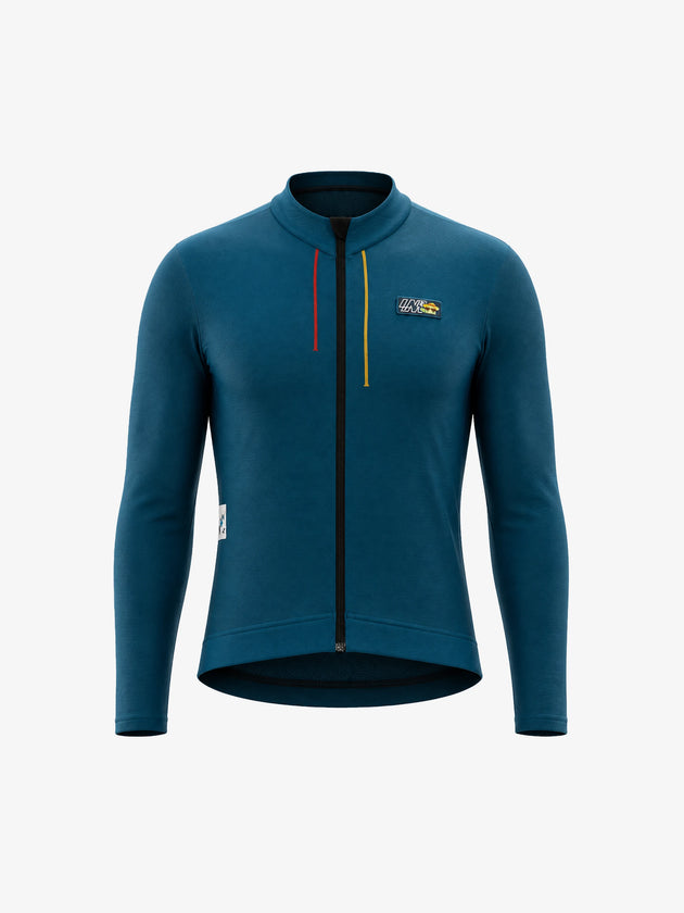 Sunstride Men's Thermal Fleece Cycling Jersey - Blue