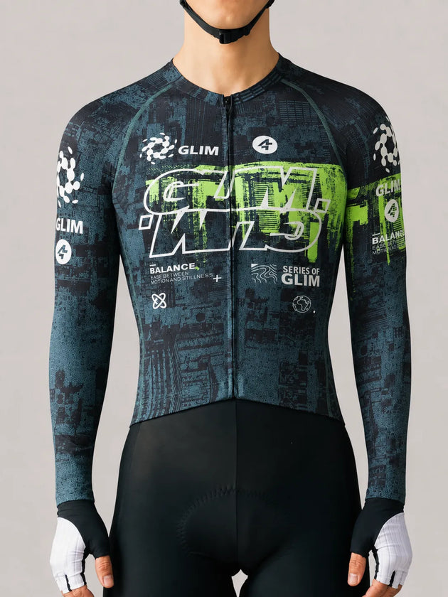 Glimscape Mens Cycling Jersey LS - Black
