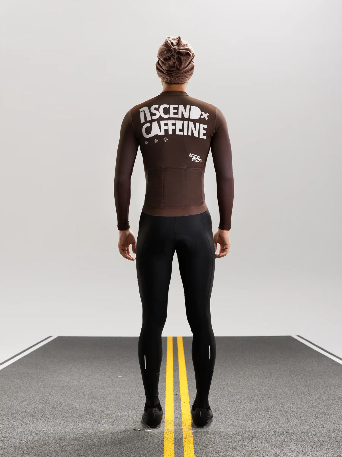 A*C Men's Thermal Fleece Cycling Jersey - Coffee