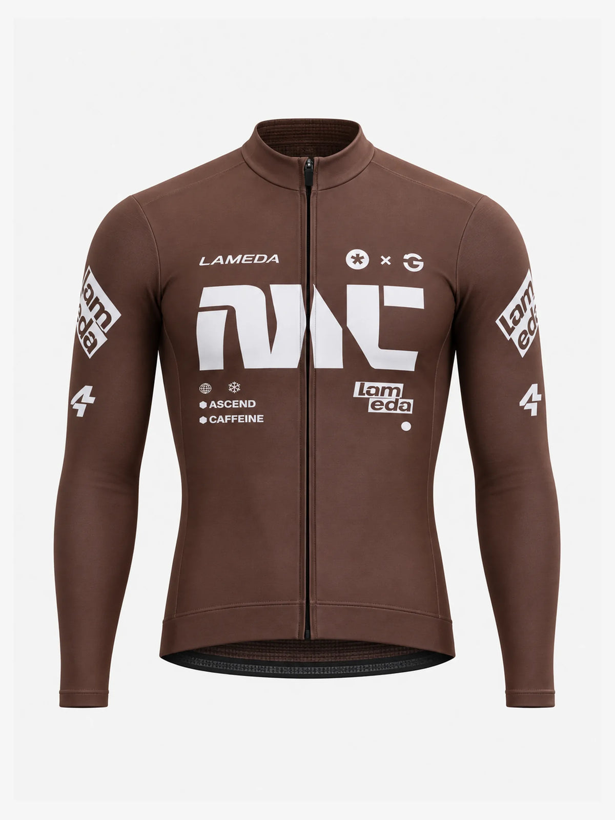 A*C Men's Thermal Fleece Cycling Jersey - Coffee