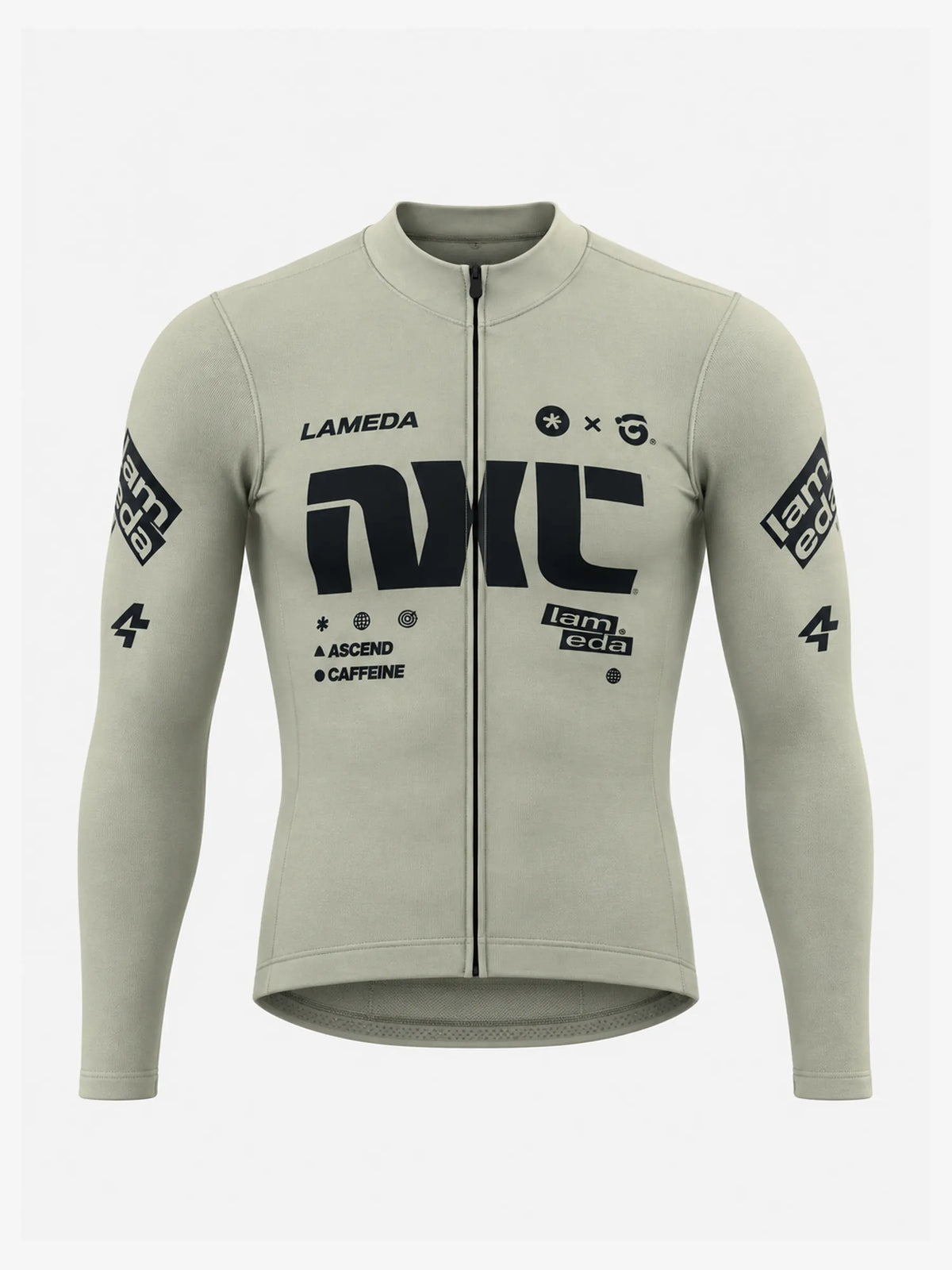 A*C Men's Thermal Fleece Cycling Jersey - Gray Green