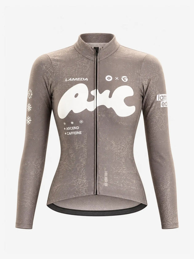 A*C Women's Thermal Fleece Cycling Jersey - Light Coffee