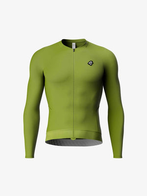 Azure Flow Men Cycling Long Sleeve Jersey - Grass Green