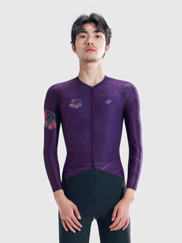 Dragon Soar Herren Langarm-Radtrikot – Lila
