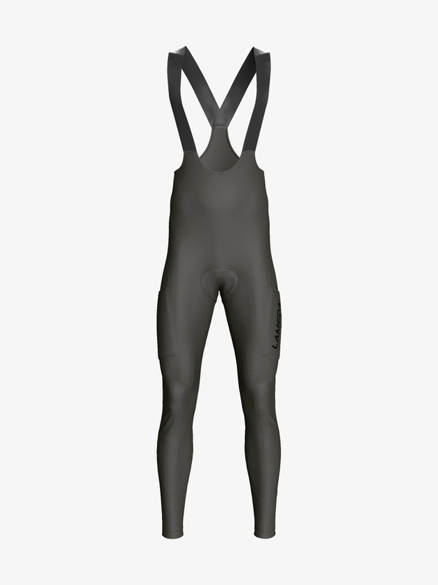 Drift Men's Thermal Fleeced Bib Tights - Gray - Lameda