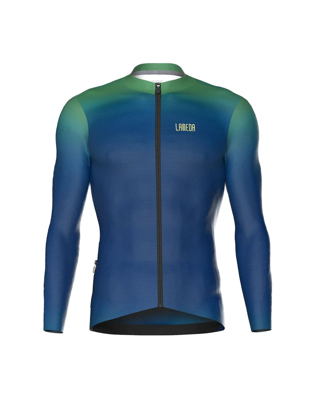 Dusk Blitz blau Männer Langarm-Radtrikot
