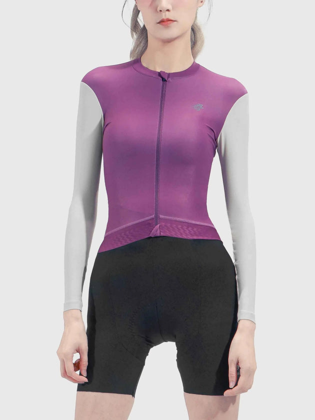 Ethereal Damen Langarm-Radtrikot – Lavendel-Mix