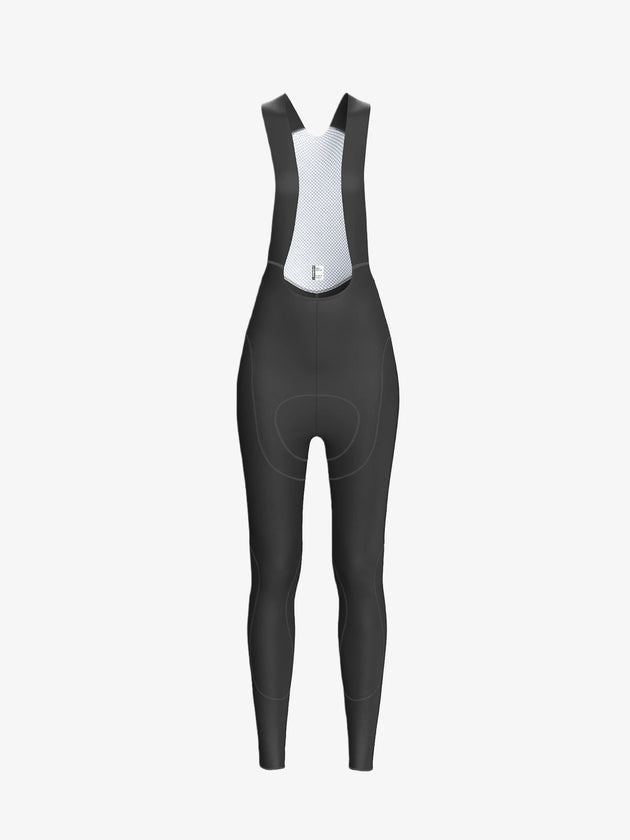 Women's Double Layer Thermal Fleeced Bib Tights Black