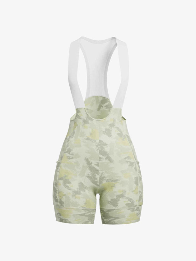 Floral Frau Radfahren Bib Shorts - Aquatic Gelb
